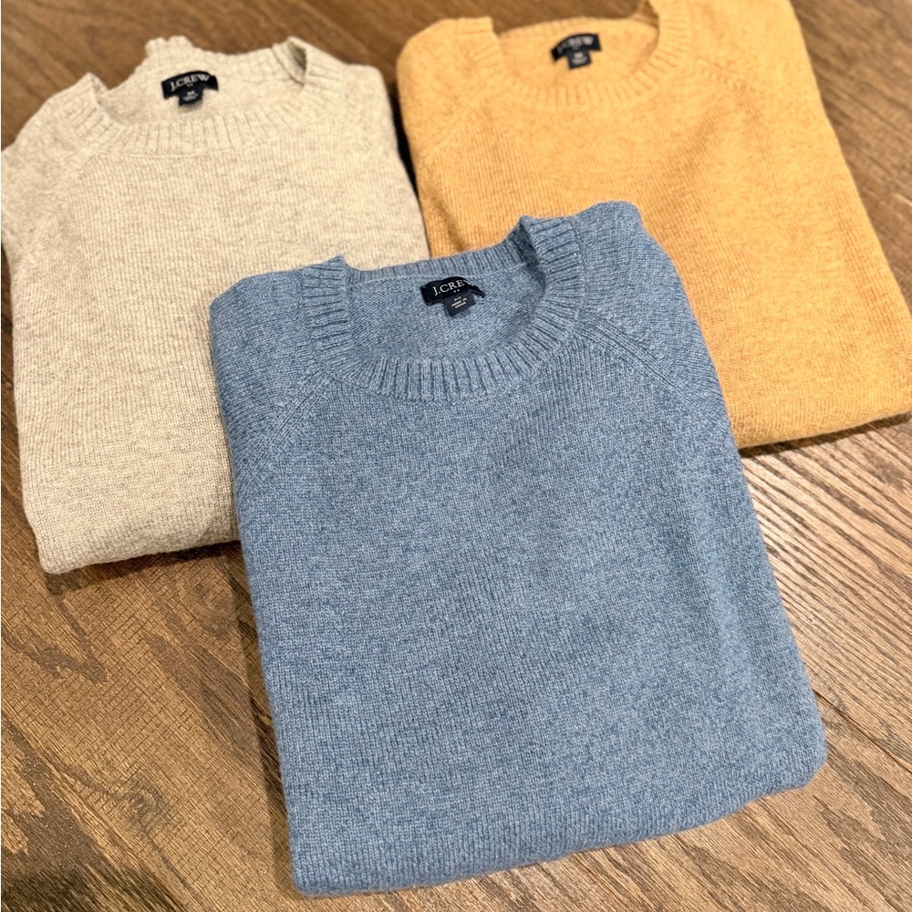 J. Crew Men's Crewneck Sweater - Blue, Gray, Camel